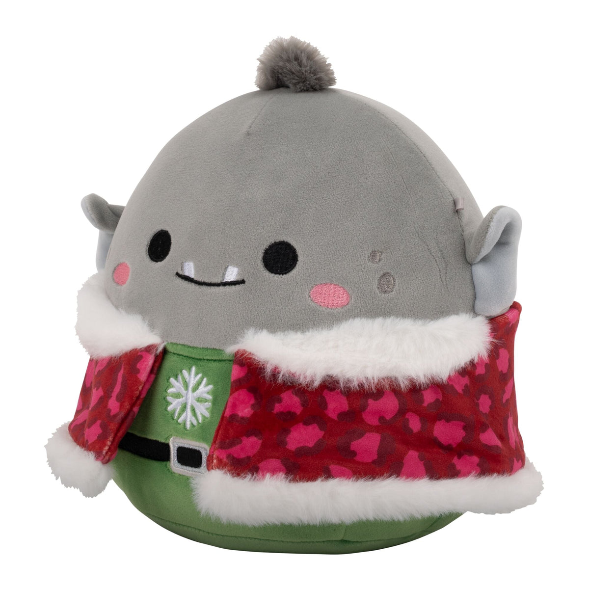 Booga the Grey Ogre in Red and Green Winter Outfit