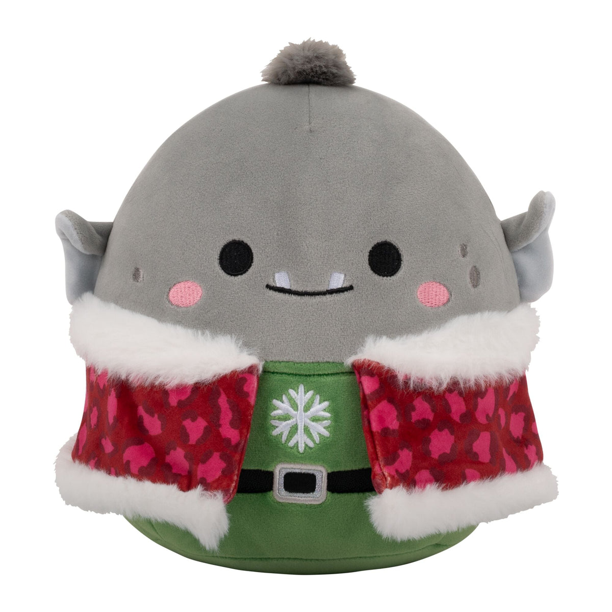 Booga the Grey Ogre in Red and Green Winter Outfit