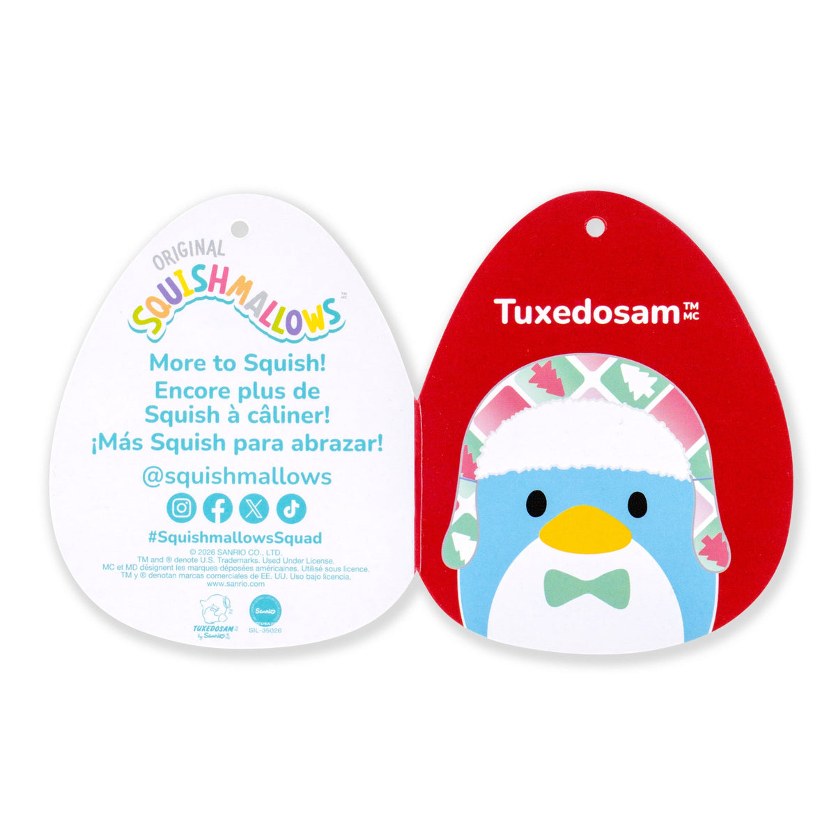 Hello Kitty and Friends 12-Inch Tuxedosam Holiday Hat Squishmallows