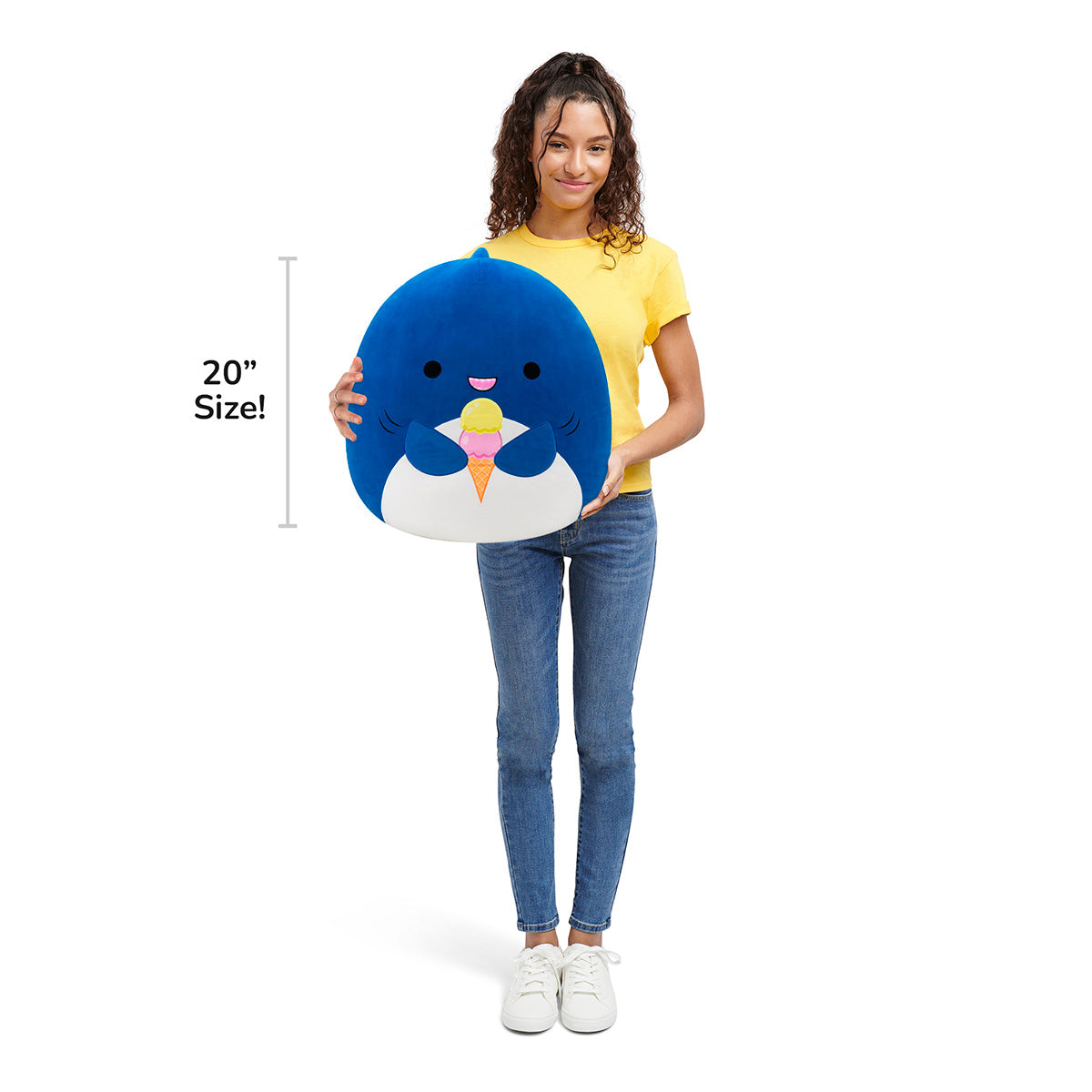 20-Inch Mav the Blue Shark Holding Ice Cream